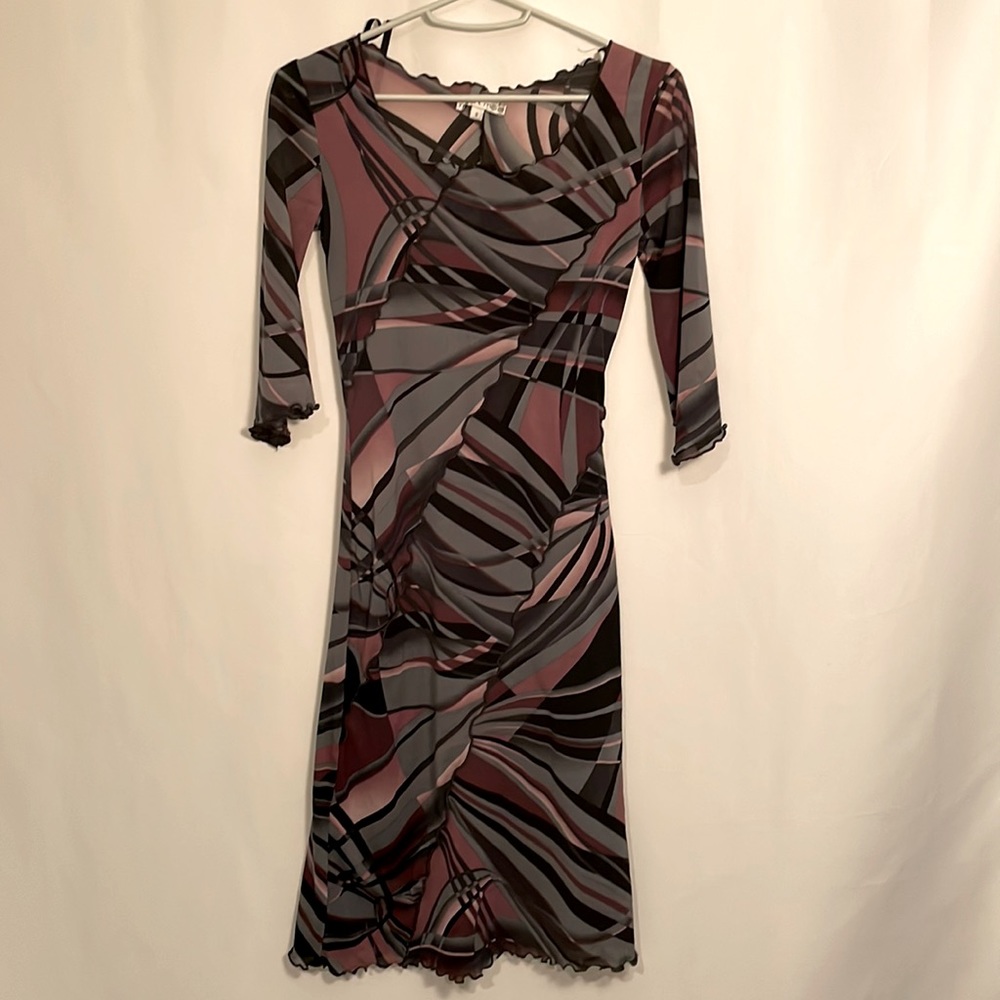 Moa Moa Purple Abstract Dress – Size Small (S)